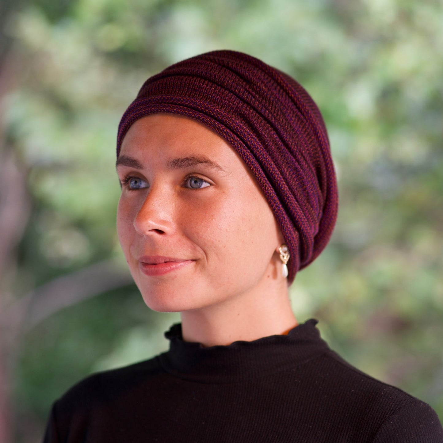 Rustic Plum Brown Turban Wrap