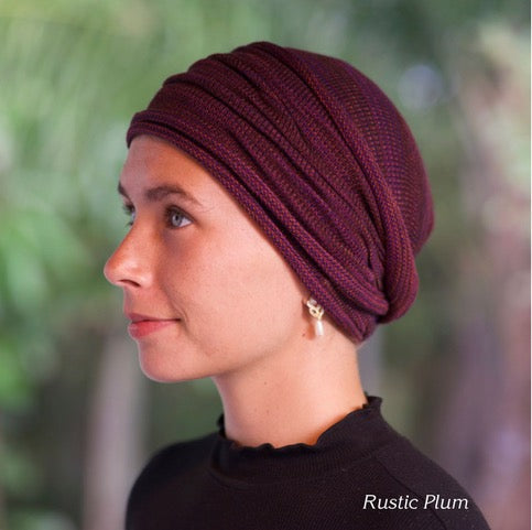 Rustic Plum Brown Turban Wrap
