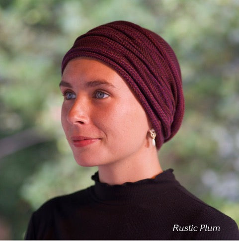 Rustic Plum Brown Turban Wrap