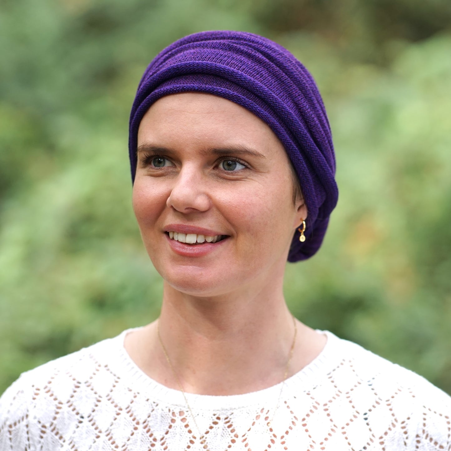 Purple Aubergine Turban Wrap