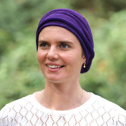 Purple Aubergine Turban Wrap