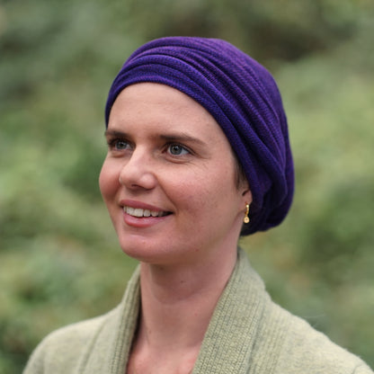 Purple Aubergine Turban Wrap
