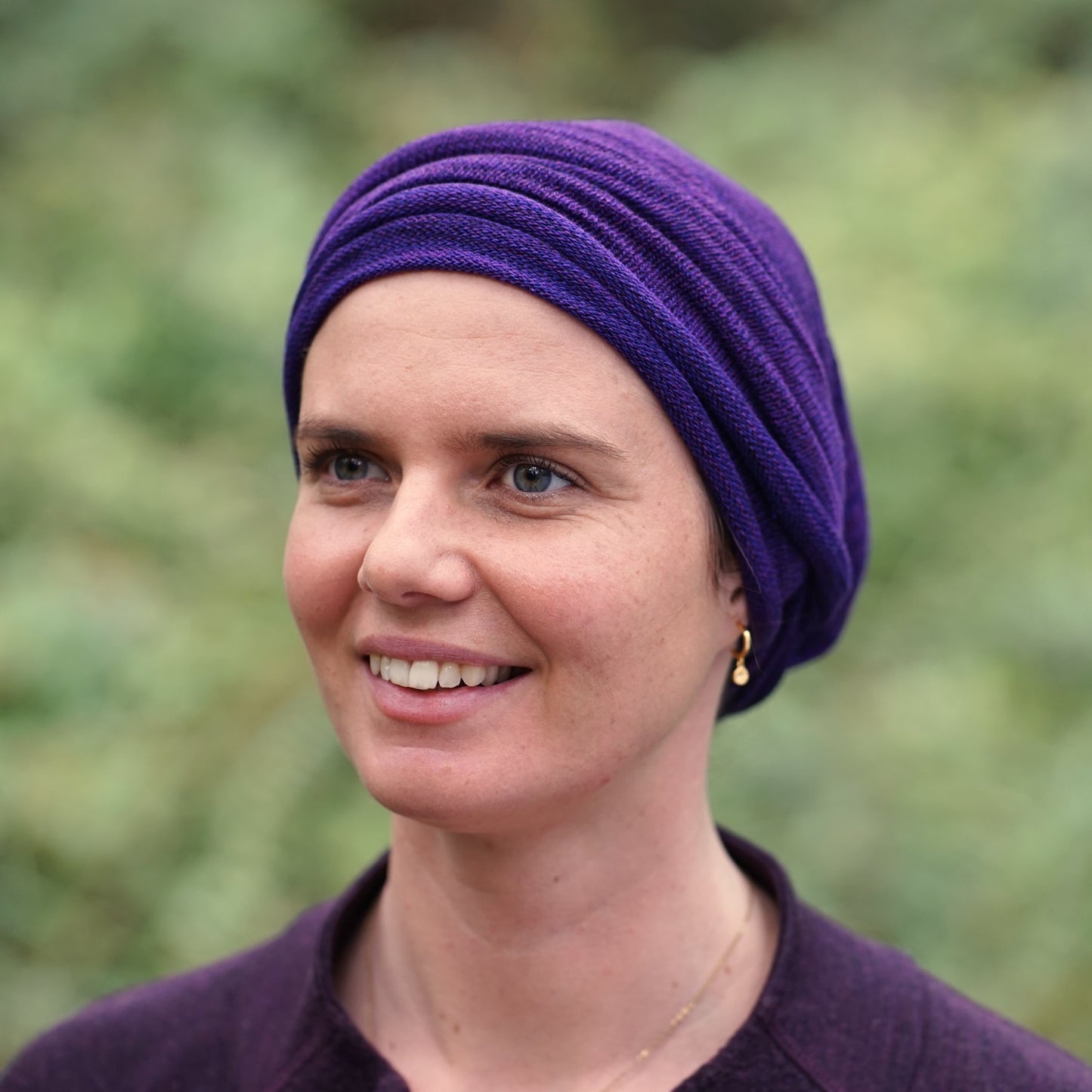 Purple Aubergine Turban Wrap