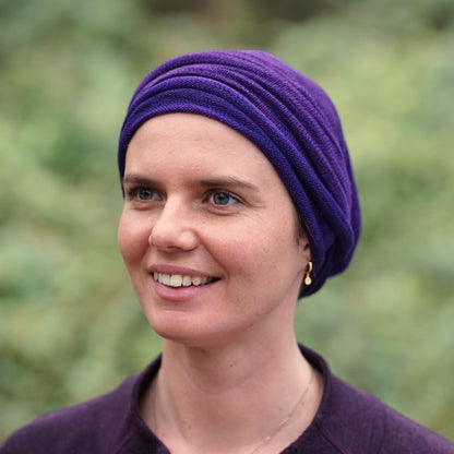 Purple Aubergine Turban Wrap