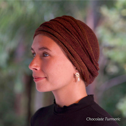 Chocolate Tumeric Turban Wrap