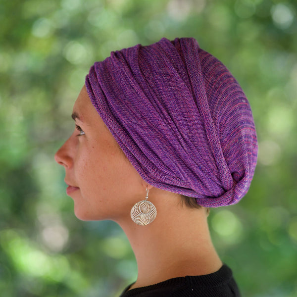 Lilac Purple Knit Turban Wrap