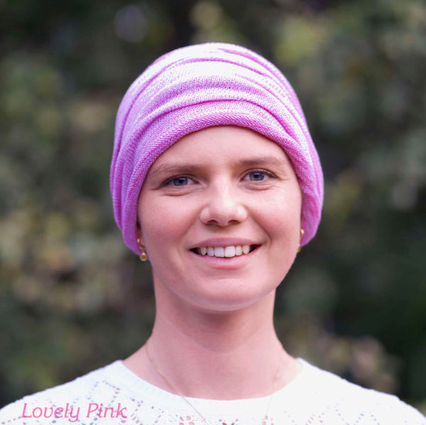 Pink Knit Turban Wrap