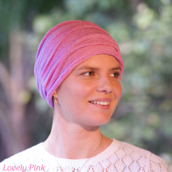 Pink Knit Turban Wrap
