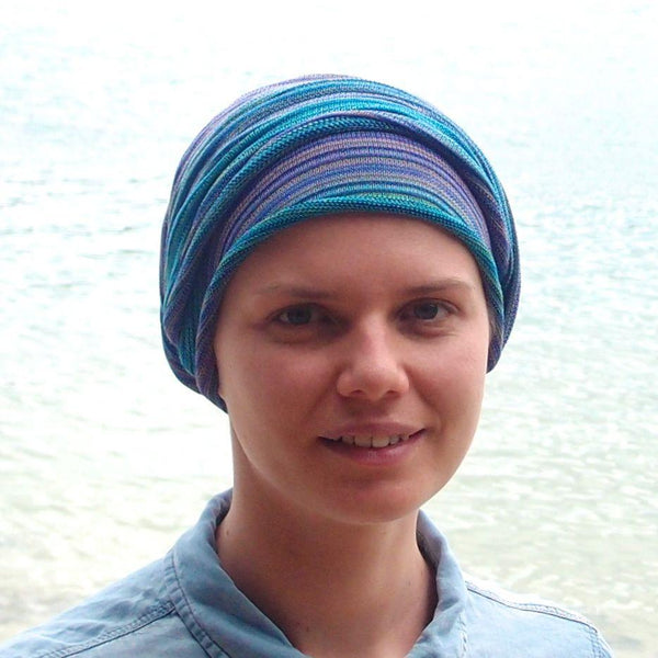 Ocean Blues Tribal Turban Wrap