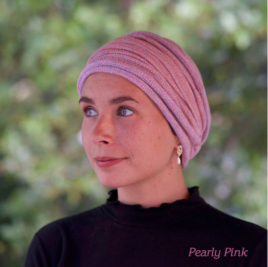 Pearly Pink Turban Wrap