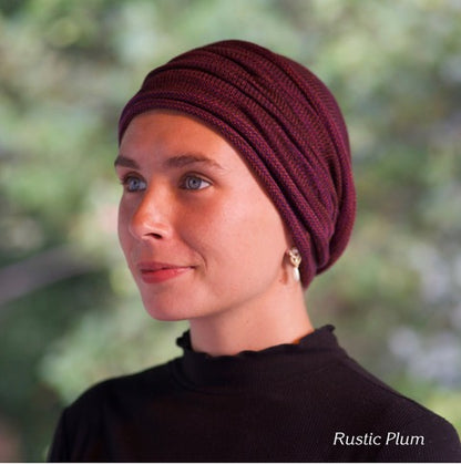 Rustic Plum Brown Turban Wrap